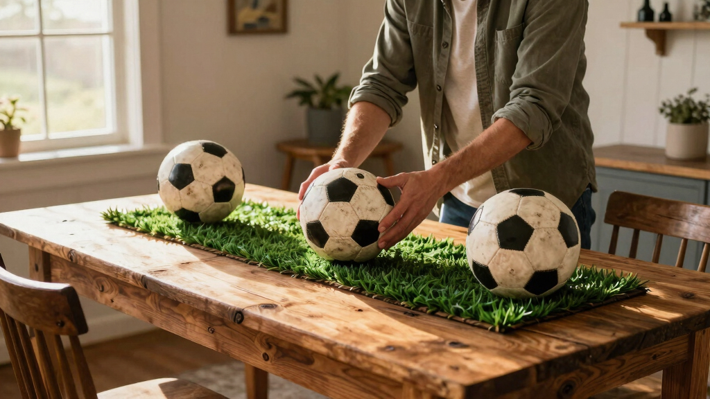 soccer-themed farmhouse decor