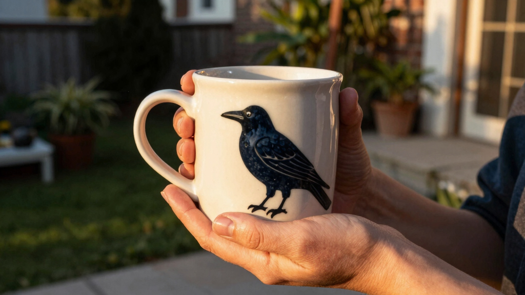 crow spirit animal ceramic mug