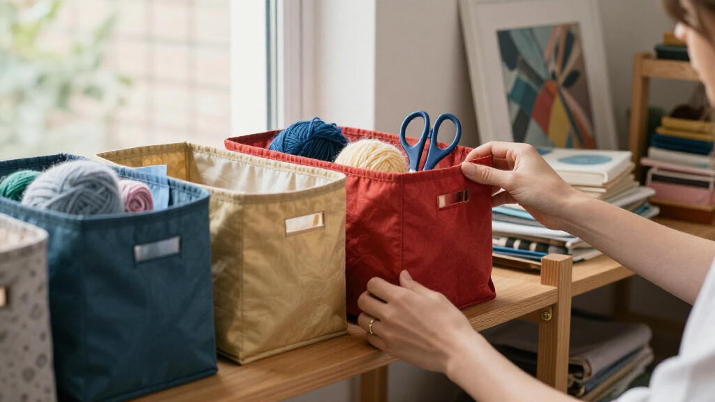 artistic storage and organization bins