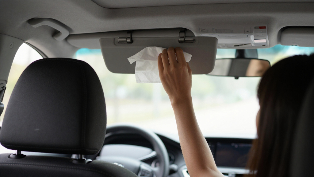 visor tissue holder car