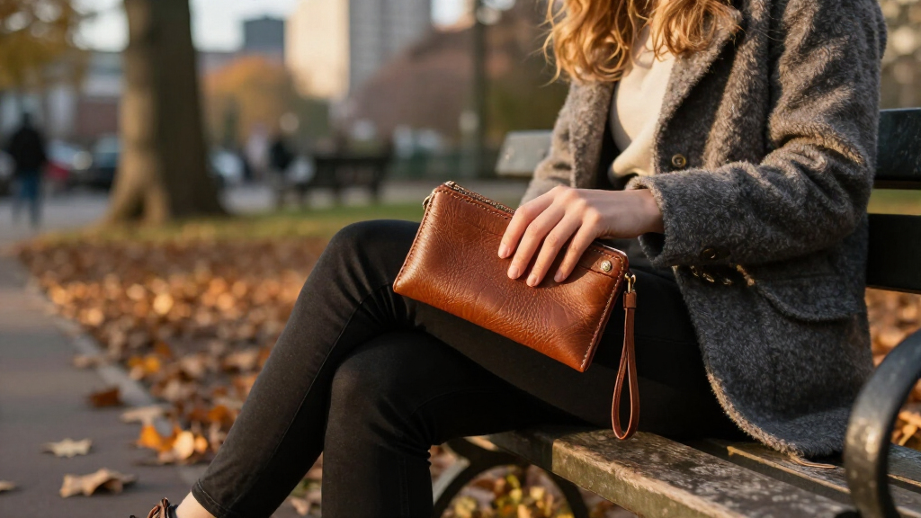 fall leather wristlet wallets