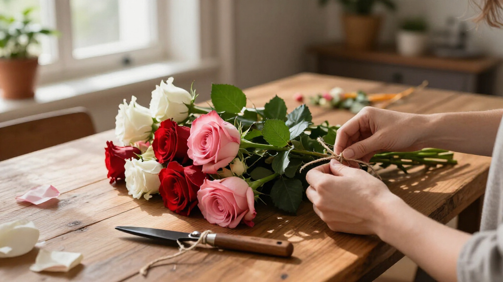 bouquet of roses for valentines
