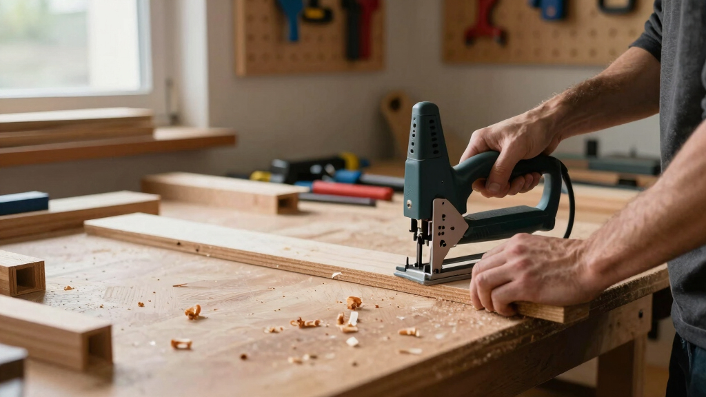 biscuit joiner for a garage workshop
