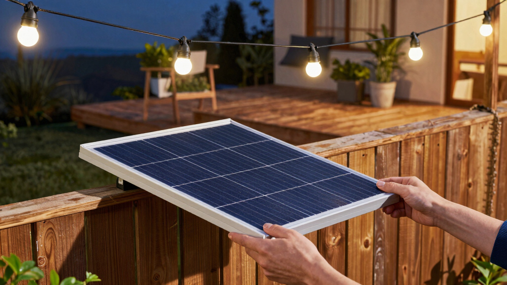 solar-powered outdoor string lights