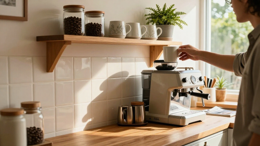 premium shelving for coffee bar