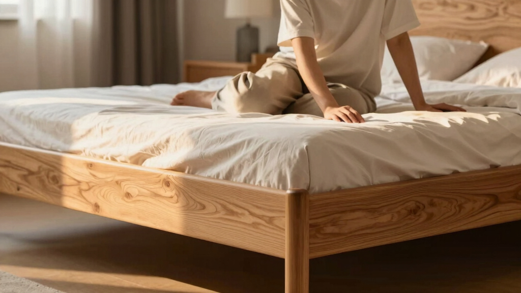 best solid wood bed frame with low odor finish