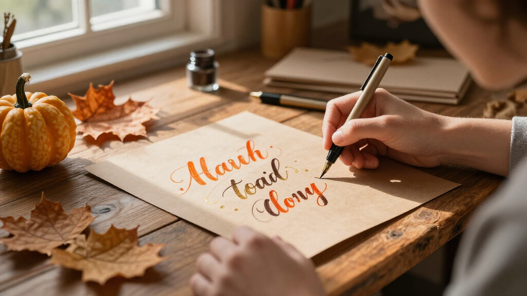 fall-themed calligraphy supplies