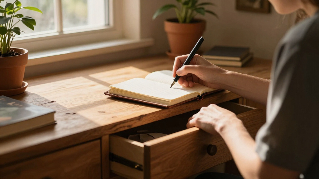 writing desk with storage