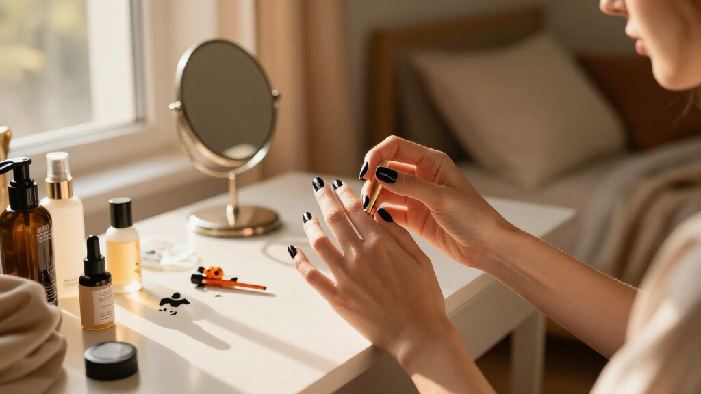 black Halloween press-on nails