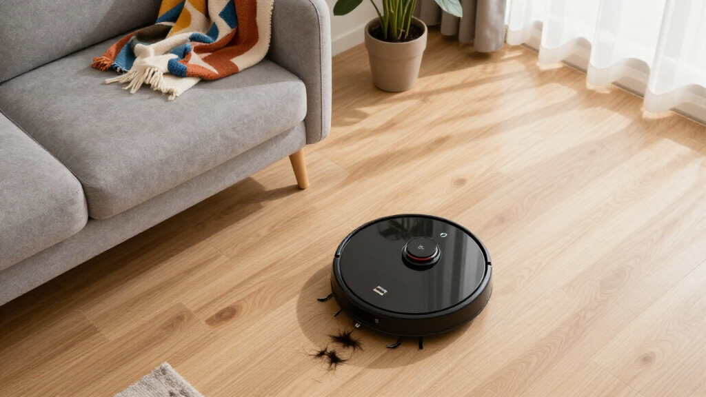 robot vacuum for long hair premium