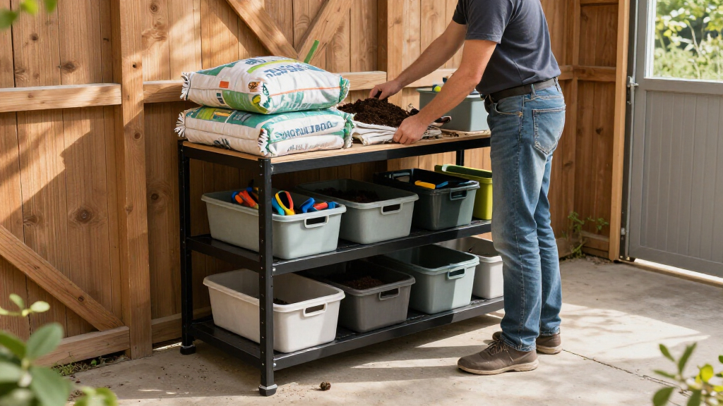 garage shelving system heavy duty for soil and tools