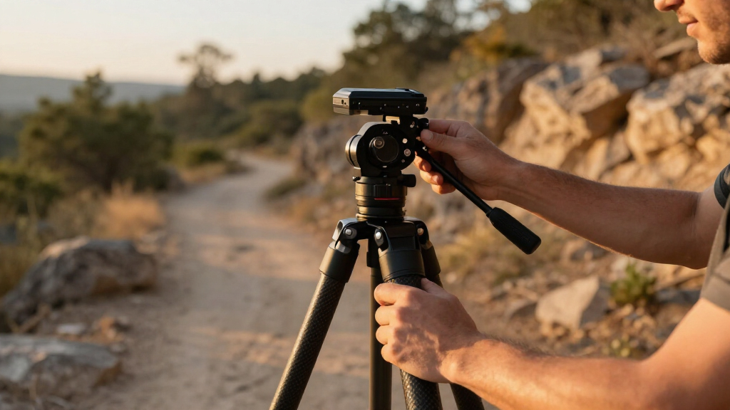 professional tripod with fluid head