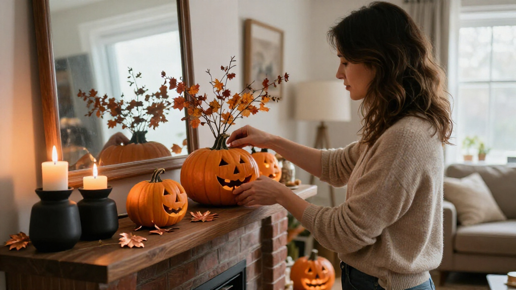 halloween mantel decorations