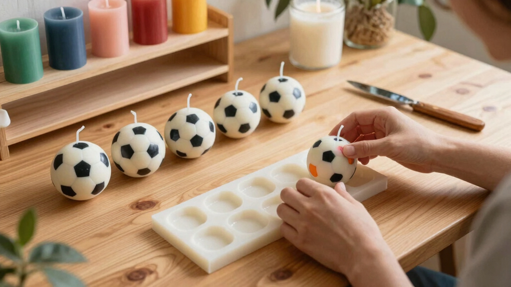 soccer-themed candles