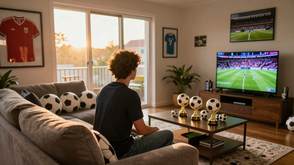 soccer-themed living room decor