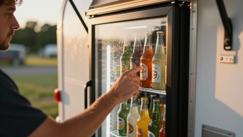 best rolling drink fridge for event food trailer