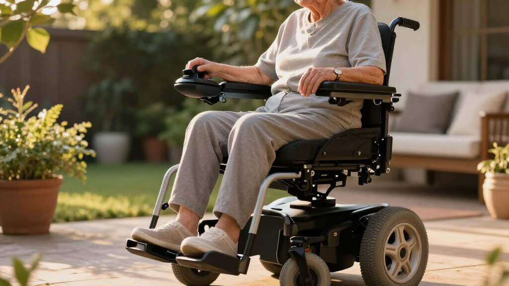 power wheelchair with elevating leg rests