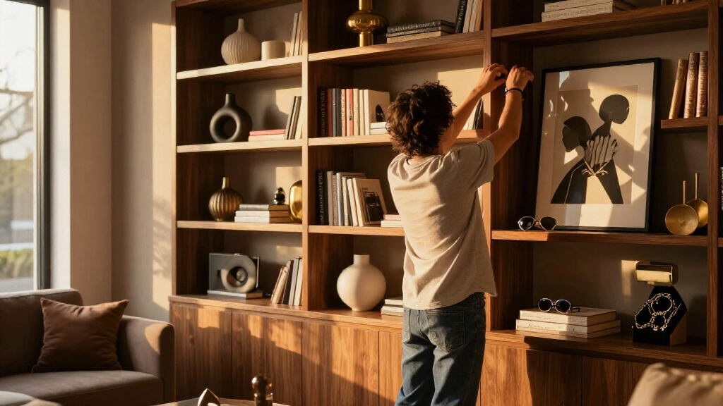 celebrity style office bookshelf styling set
