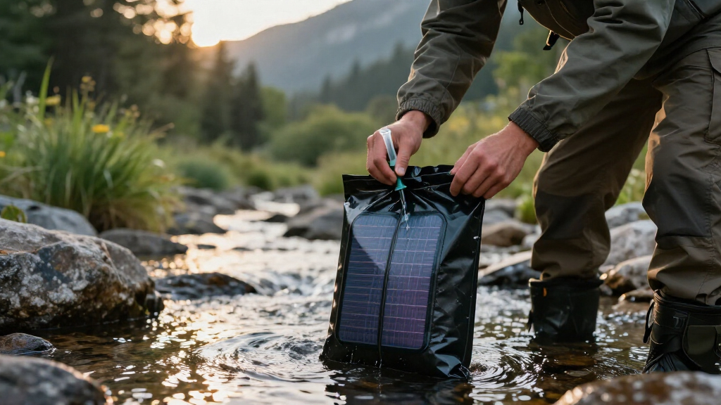 solar camping shower bag 5gal