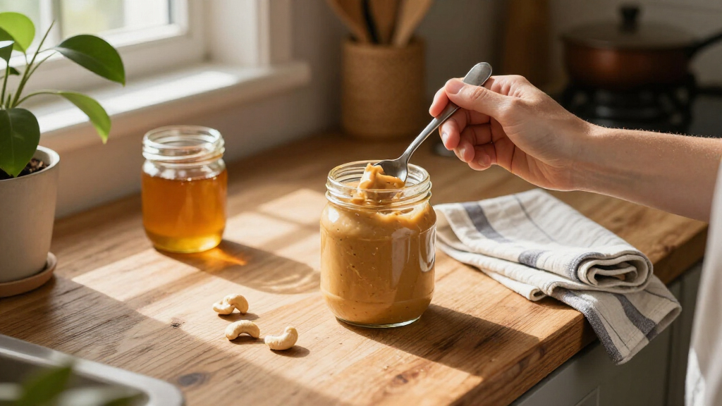 cashew butter glass jar