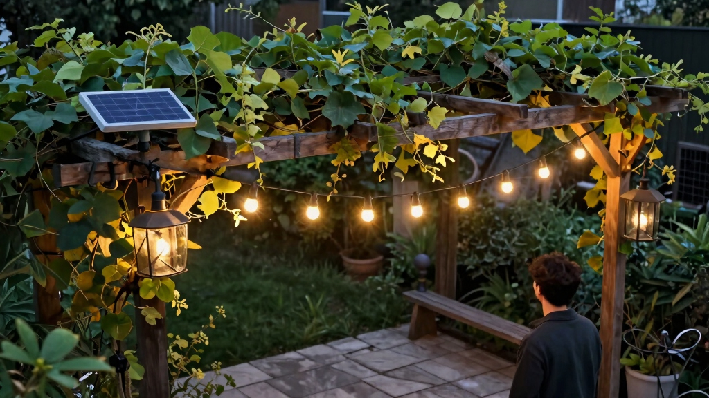 solar-powered outdoor string lights