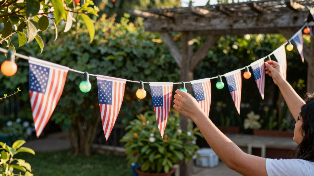 patriotic outdoor string lights