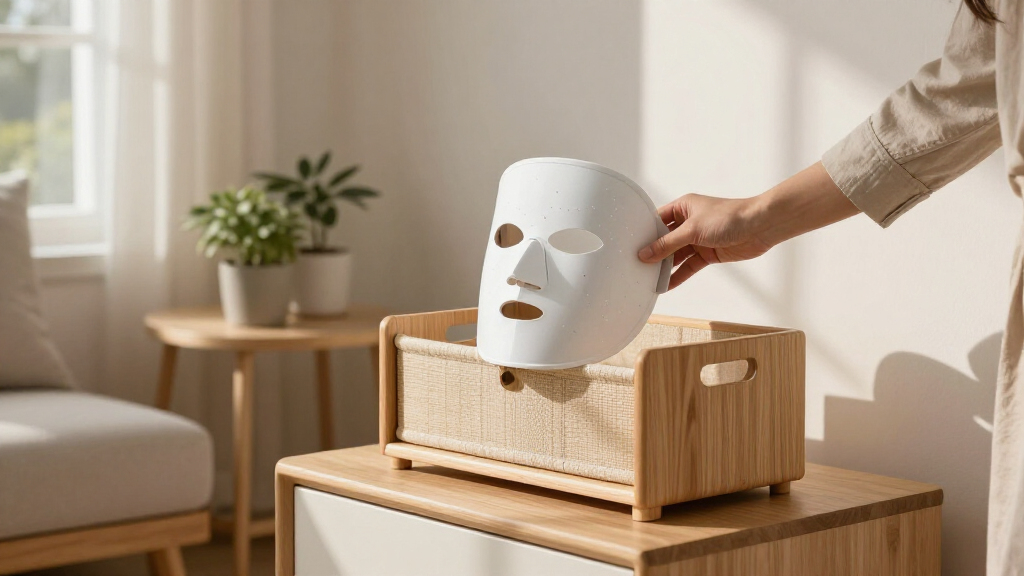 best led mask storage stand
