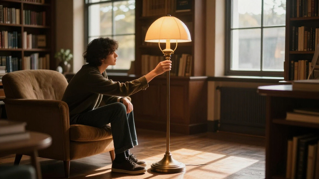 brass floor lamps for libraries