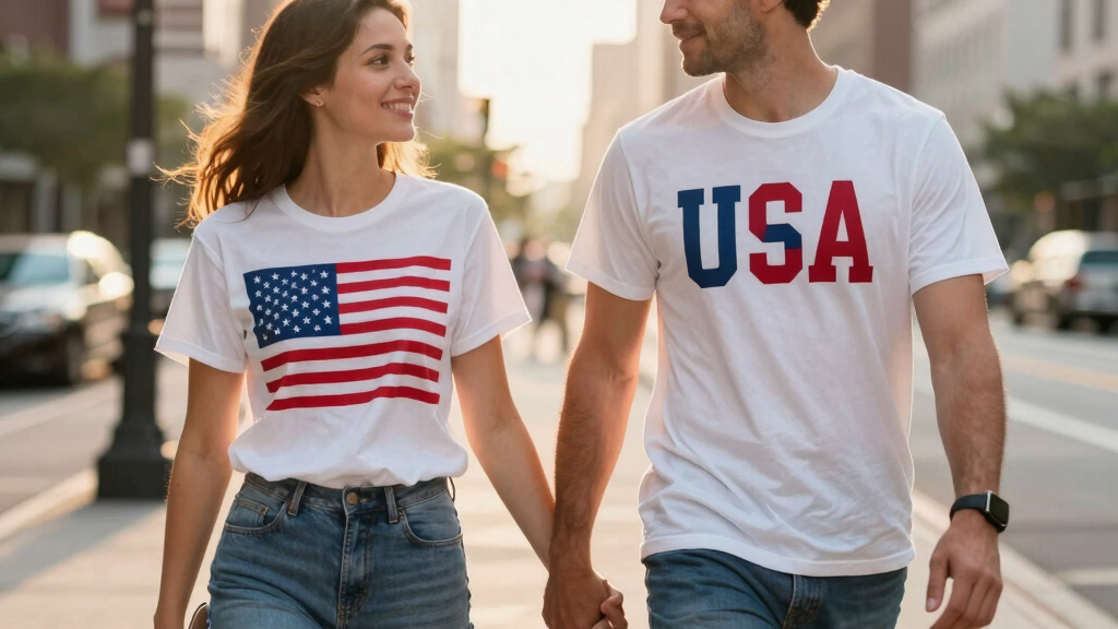 patriotic couple T-shirts