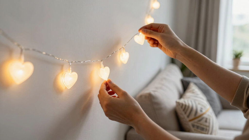 heart-shaped LED string lights