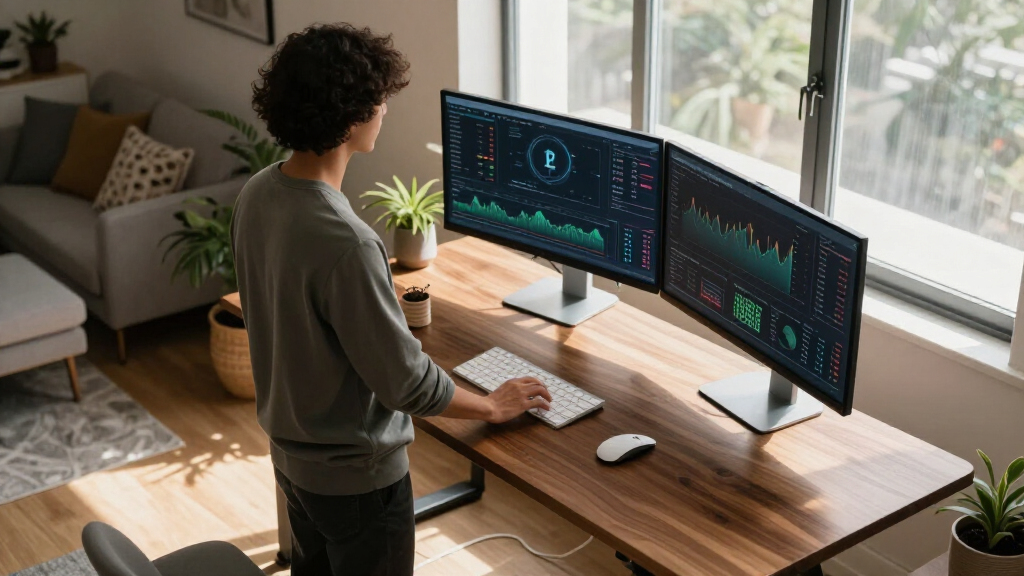 standing desk for trading setup