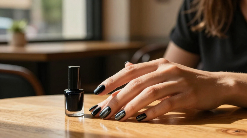 black cat eye nail polish