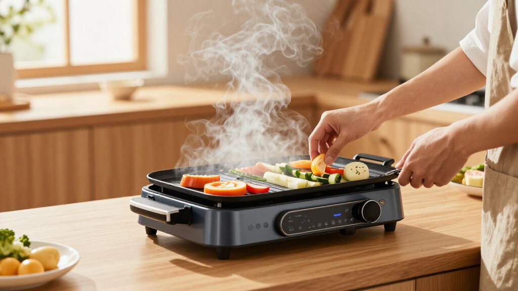 indoor grill with smoke control