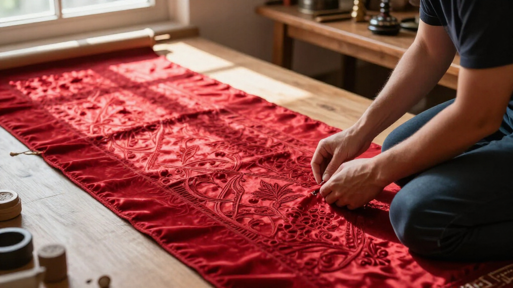 yilong red silk runner carpet