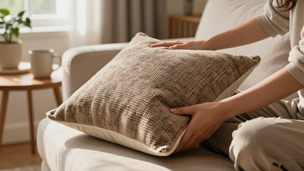 looking throw pillow
