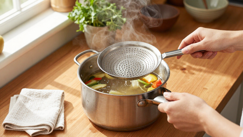 soup pot with strainer insert