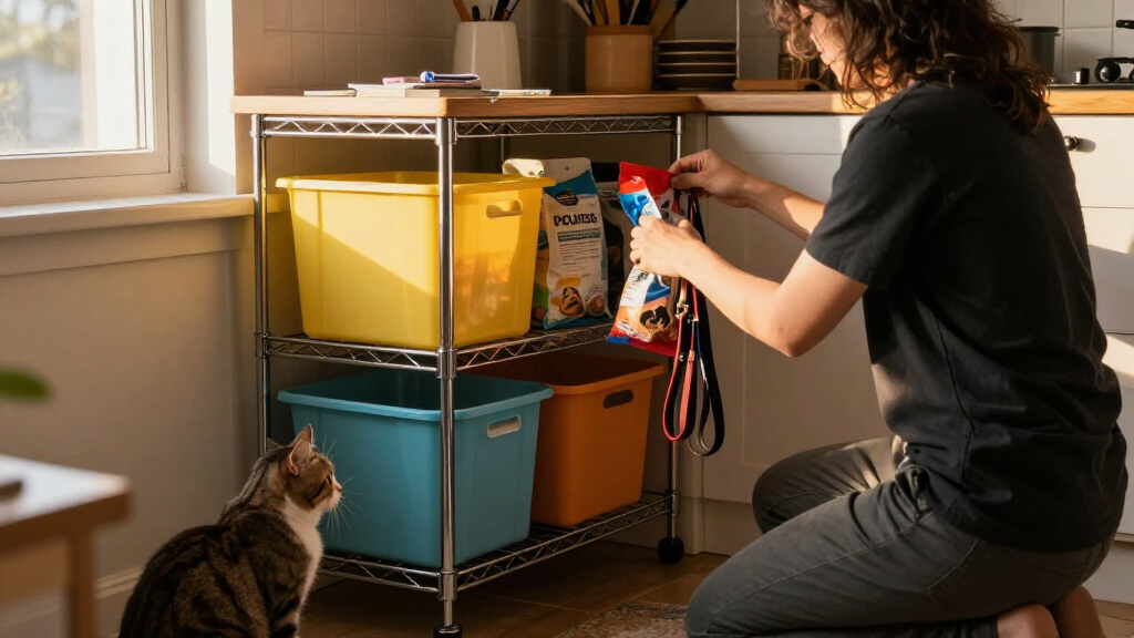 pet supply storage cabinet organizer