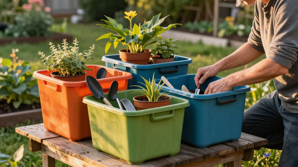 garden storage and organization bins