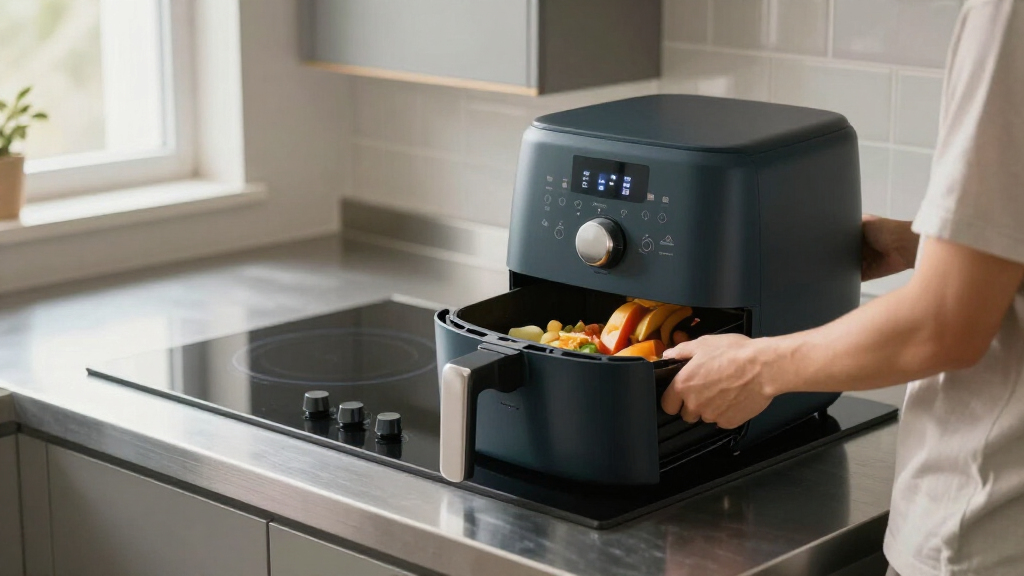 slide in induction stove with air fryer