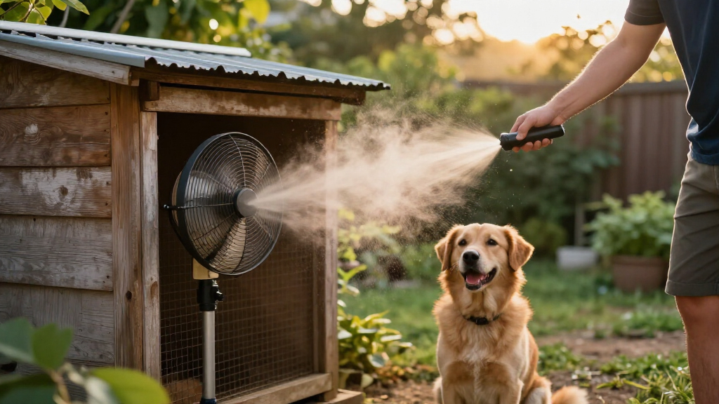 outdoor misting fans for dog kennels
