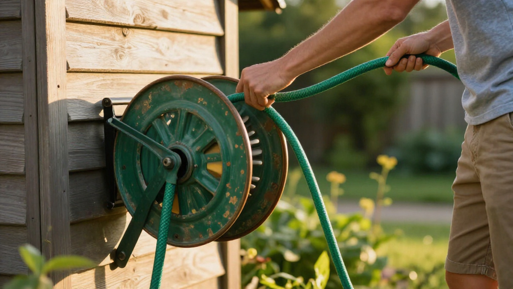 garden hose reel storage