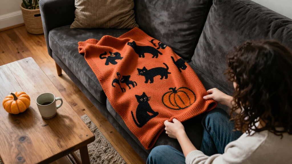 Halloween decorative throw blankets