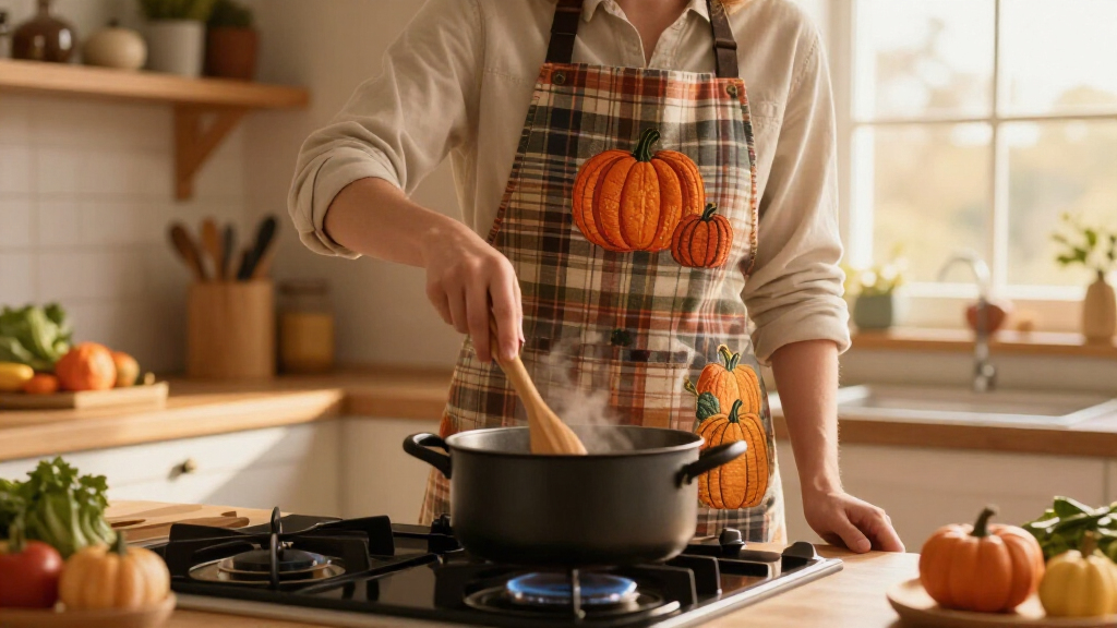 fall-themed kitchen aprons