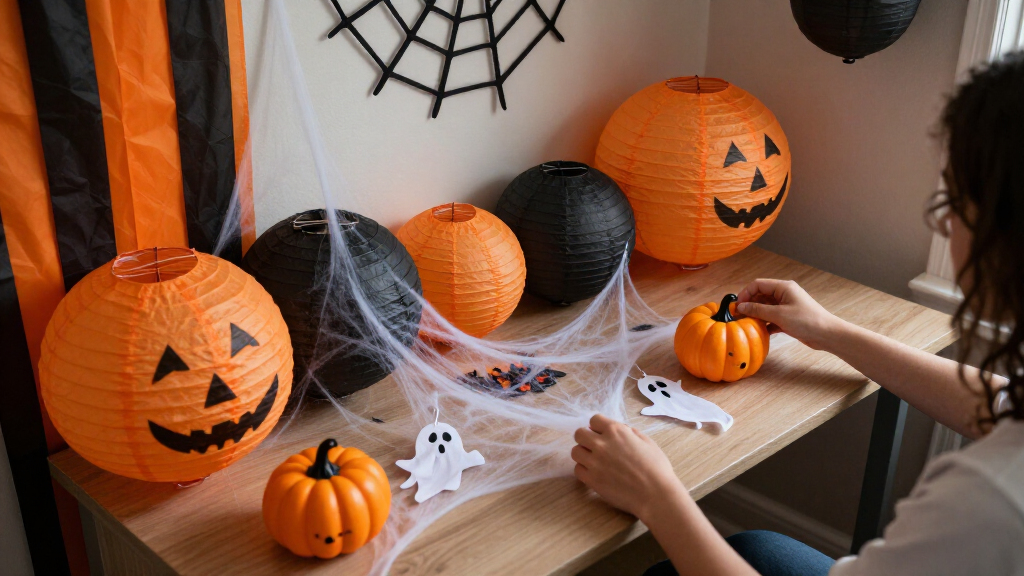 Halloween themed dorm room decor