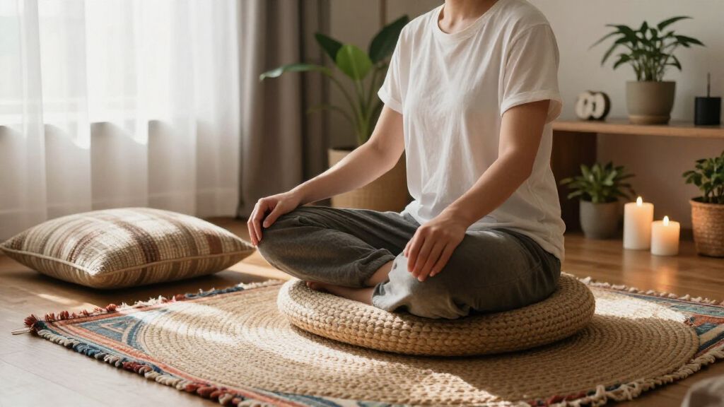 meditation cushions and mats
