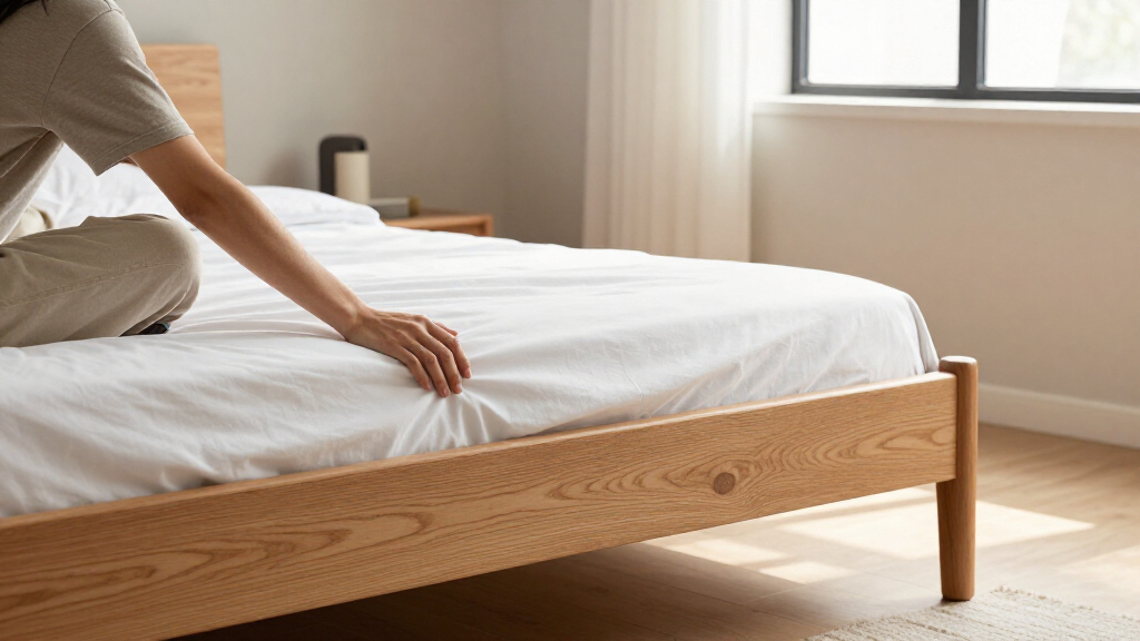 best solid wood bed frame with low odor finish