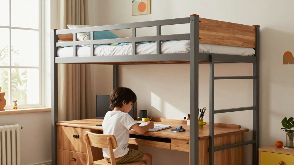 loft beds with desk for kids premium