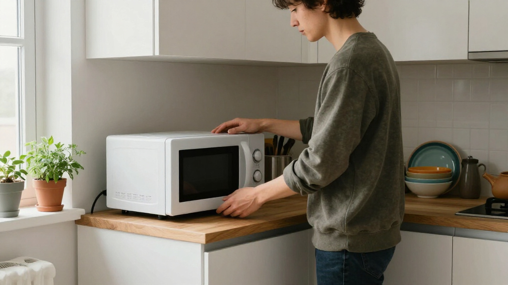microwave stand small space