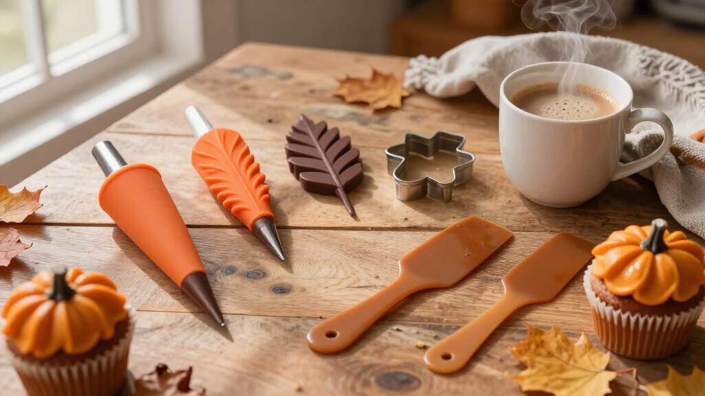 fall-themed dessert decorating tools