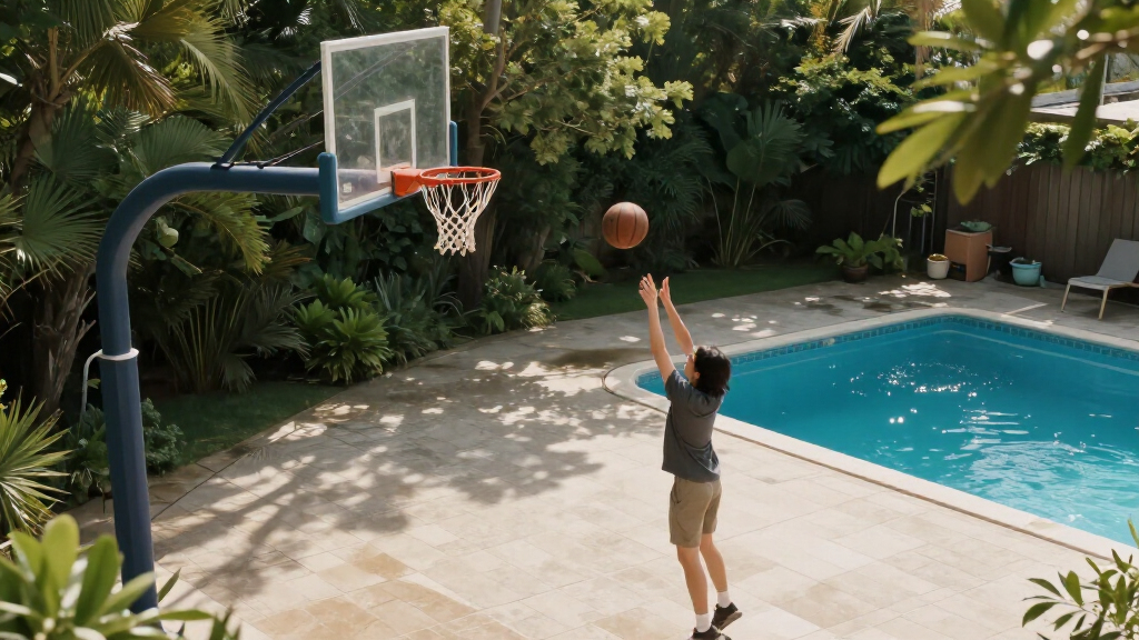 pool basketball hoop